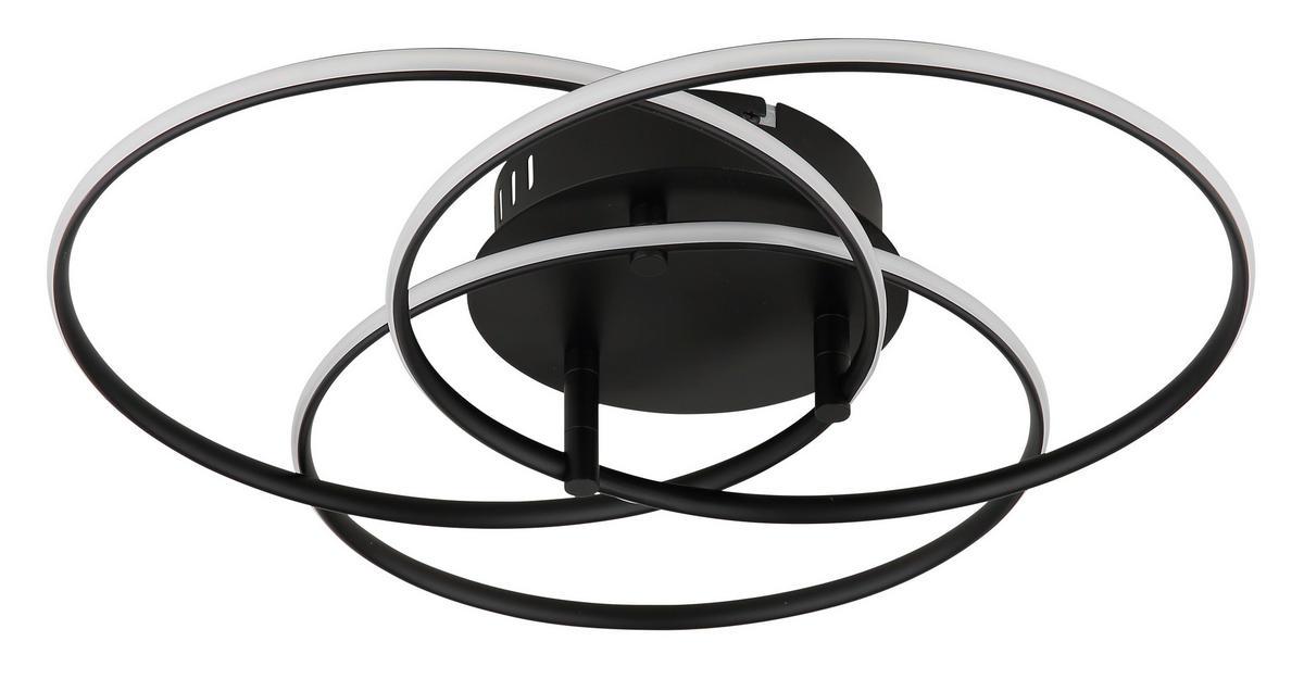 LED-DECKENLEUCHTE 45,6/9,4 cm   - Schwarz/Weiß, Design, Kunststoff/Metall (45,6/9,4cm) - Globo