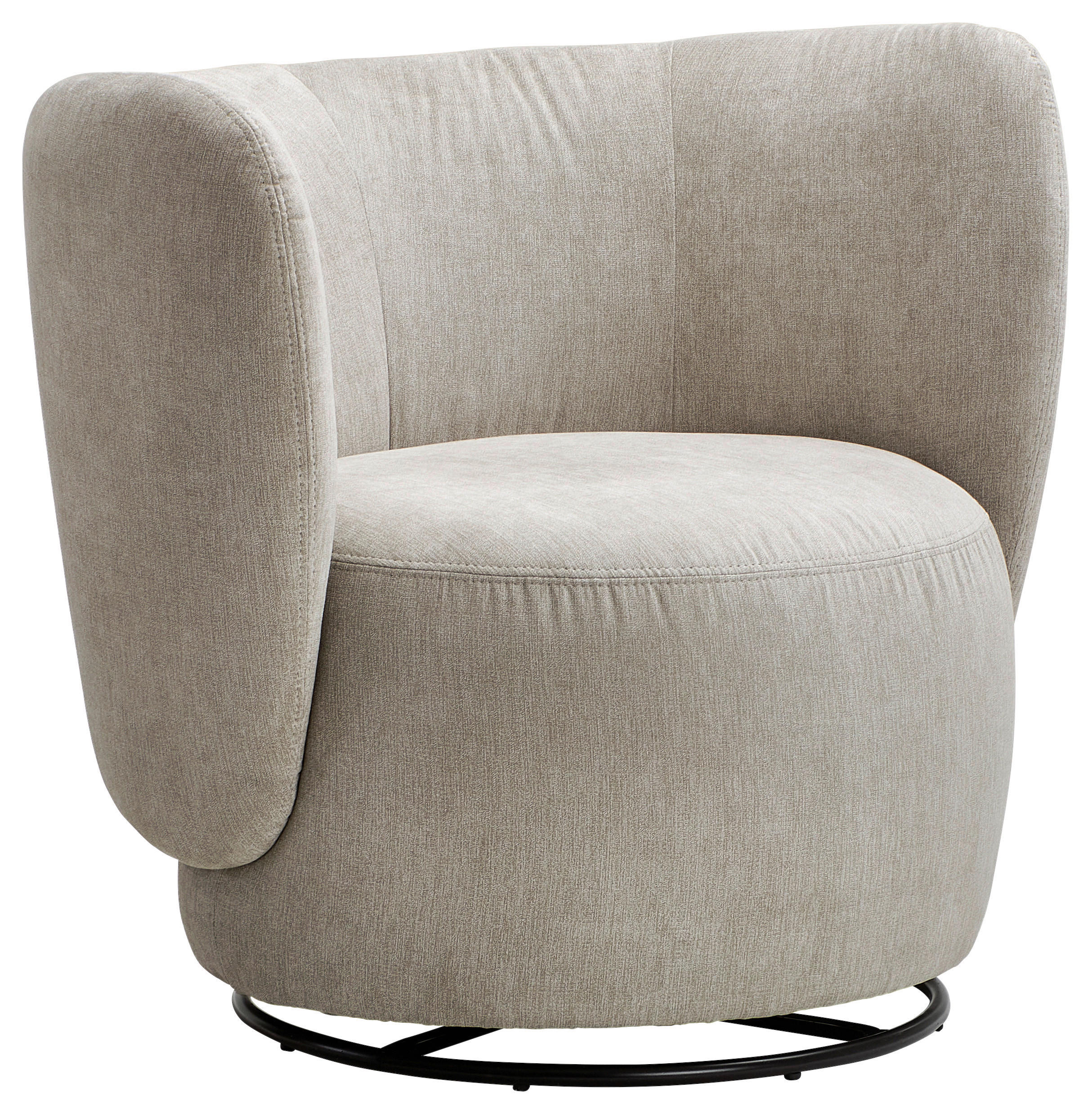 FÅTÖLJ i textil sandfärgad  - sandfärgad/svart, Design, metall/textil (92/80/84cm) - Livetastic