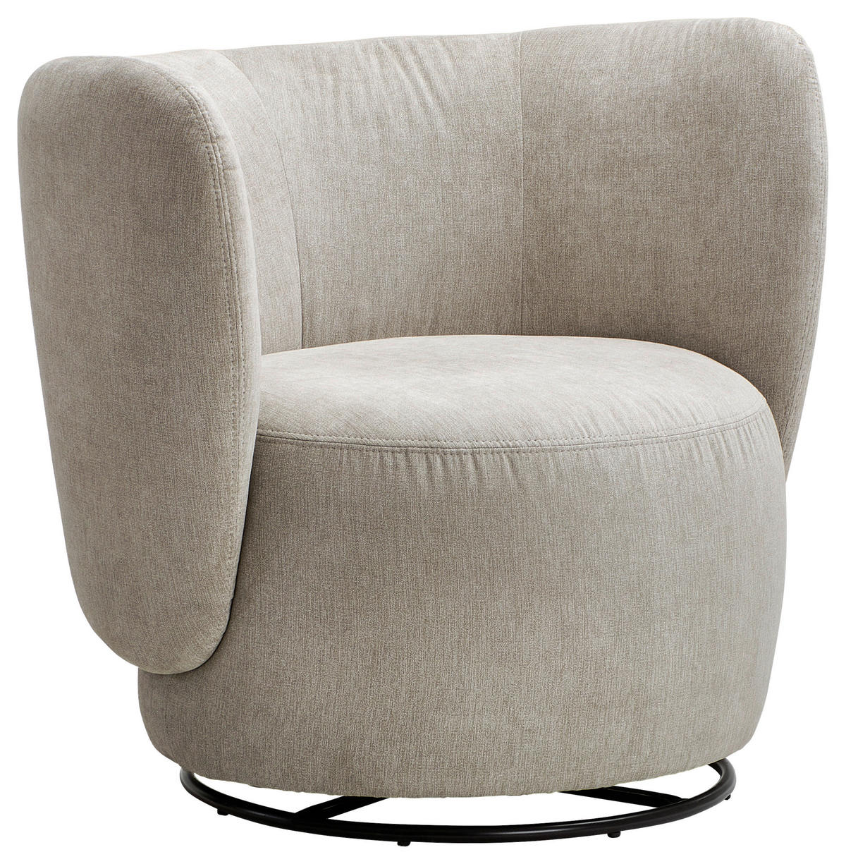 SESSEL in Flachgewebe Sandfarben  - Sandfarben/Schwarz, Design, Textil/Metall (92/80/84cm) - Livetastic