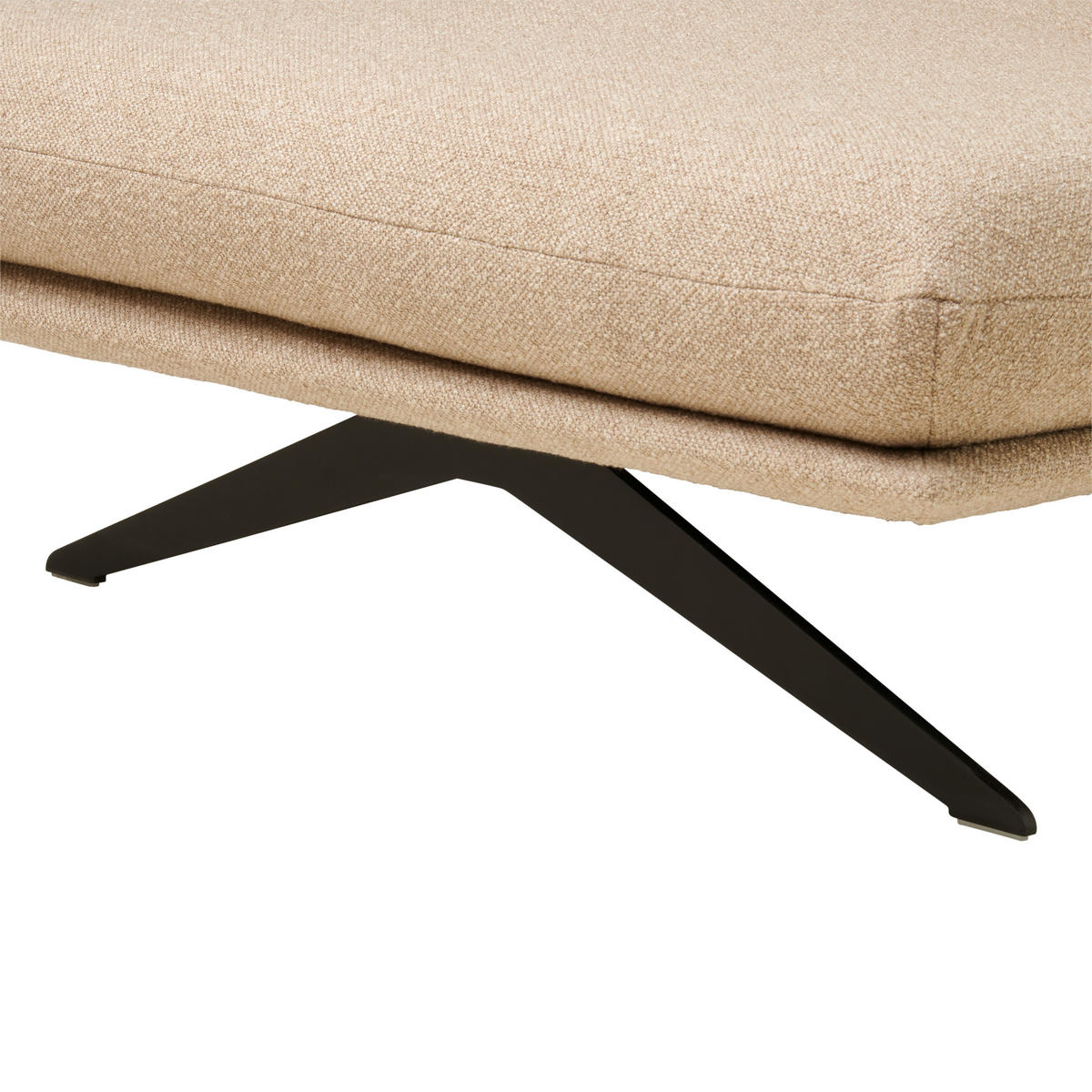 ECKSOFA in Flachgewebe Beige  - Beige/Schwarz, Design, Textil/Metall (155/234cm) - Dieter Knoll