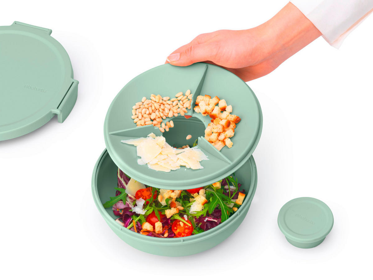 KRABIČKA NA OBĚD plast  1,3 l - zelená, Basics, plast (21/7.5/21cm) - Brabantia
