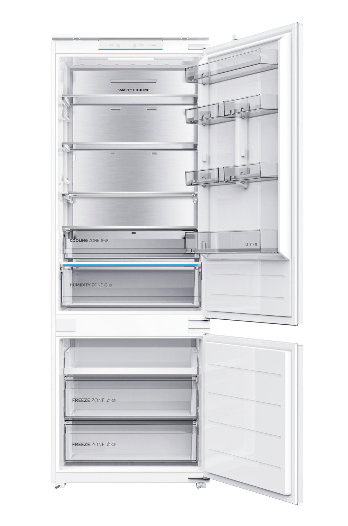 KÜHL-GEFRIER-KOMBINATION MDRE554FGD01  - Weiß, Basics, Glas/Kunststoff (69/194/55cm) - Midea