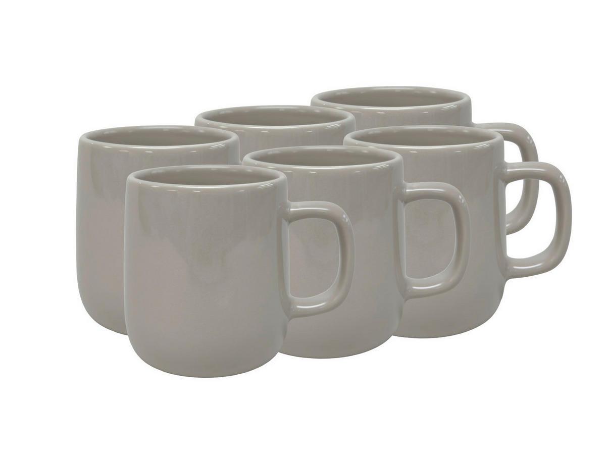 KAFFEEBECHERSET Colori Grigio 6-teilig  - Grau, Trend, Keramik - Novel