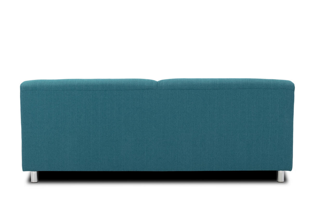 3-SITZER-SOFA Webstoff Petrol  - Chromfarben/Petrol, KONVENTIONELL, Textil/Metall (190/72/80cm) - MID.YOU