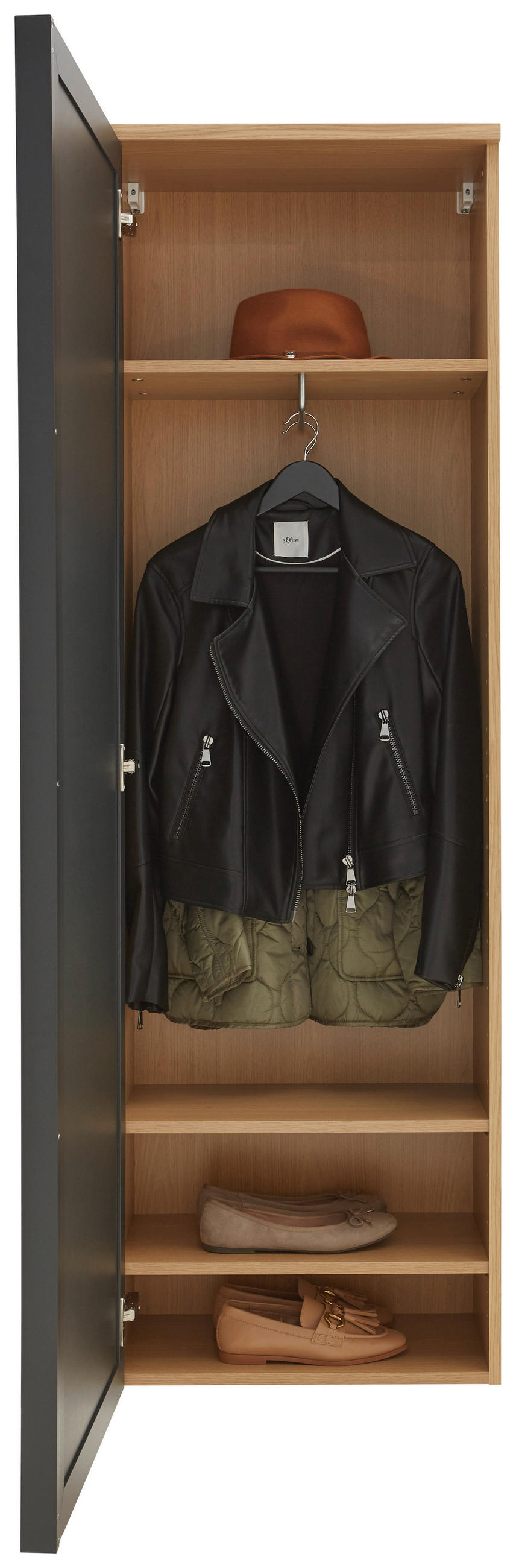 GARDEROBENSCHRANK  in 54/170/31 cm  - Eichefarben/Anthrazit, Design, Glas/Holz (54/170/31cm) - Dieter Knoll