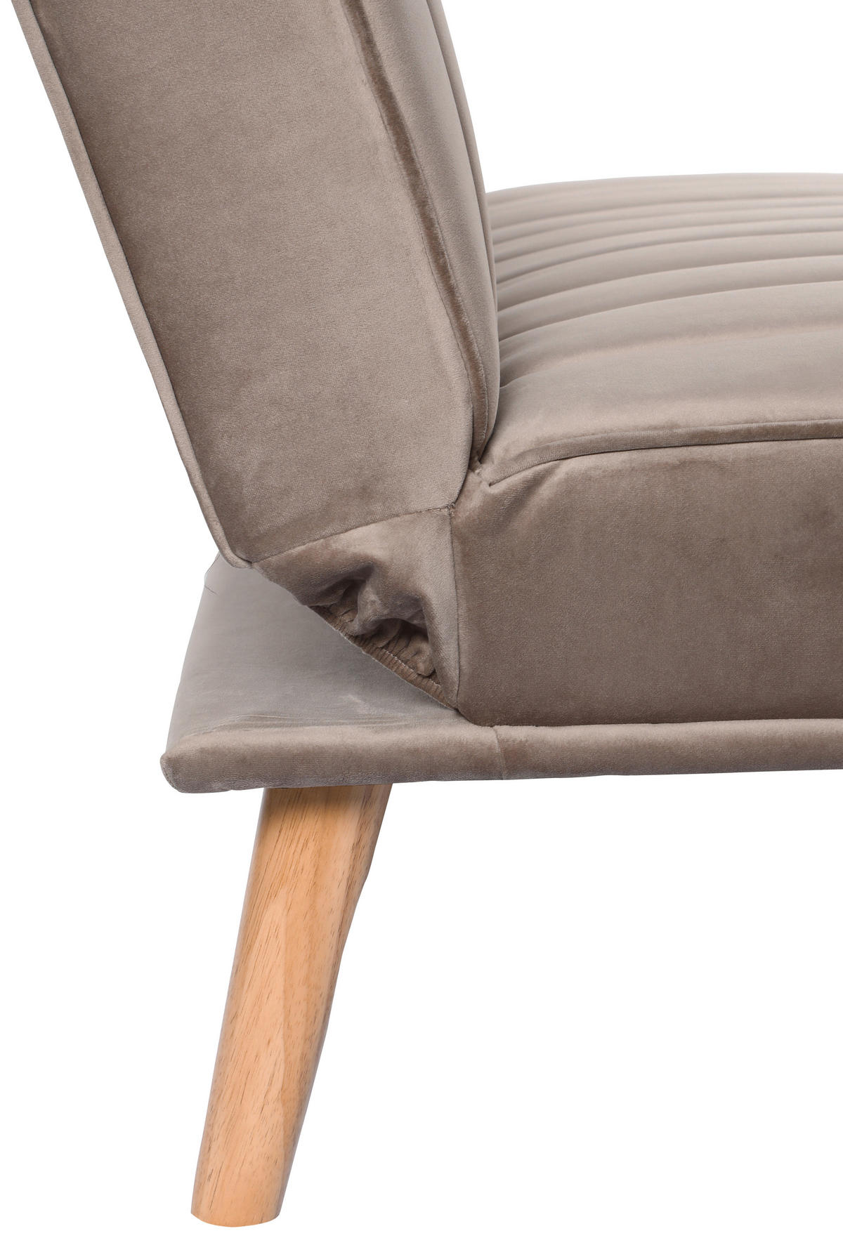 SCHLAFSOFA Samt Grau  - Naturfarben/Grau, Design, Holz/Textil (180/81/86cm) - P & B