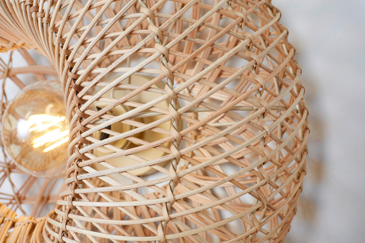WANDLEUCHTE 50/23 cm   - Naturfarben, Basics, Holz (50/23cm) - Good & Mojo
