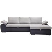 ECKSOFA Grau, Dunkelgrau Flachgewebe  - Dunkelgrau/Grau, Design, Kunststoff/Textil (271/175cm) - MID.YOU