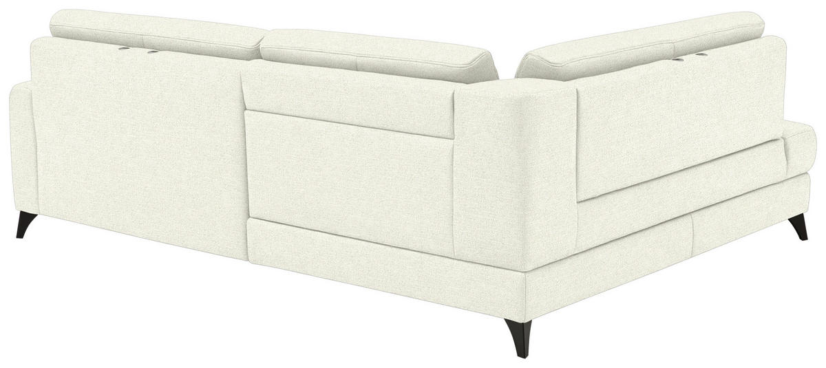 ECKSOFA  Chenille Creme  - Creme/Schwarz, Design, Textil/Metall (182/239cm) - Beldomo Comfort