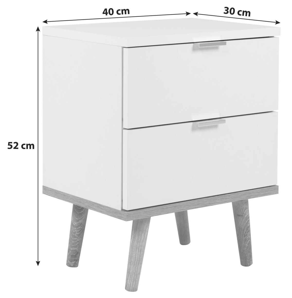 NACHTSCHRANK 40/52/30 cm  - Eichefarben/Silberfarben, Design, Holz/Holzwerkstoff (40/52/30cm) - MID.YOU