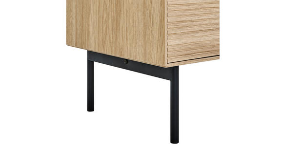 SIDEBOARD  200/80/40 cm 3 Schublade(n)  - Eichefarben/Schwarz, KONVENTIONELL, Glas/Holzwerkstoff (200/80/40cm) - Xora