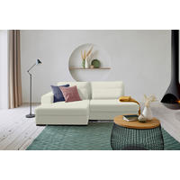 ECKSOFA in Chenille Creme  - Creme/Schwarz, Design, Kunststoff/Textil (158/223cm) - Lomoco