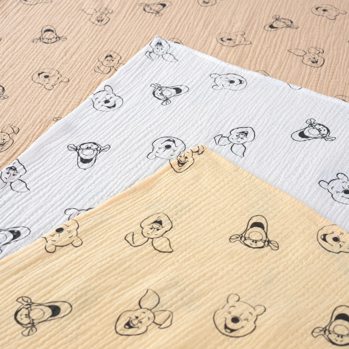 STOFFWINDELSET   Winnie Puuh 3-teilig  - Weiss/Gelb, Trend, Textil (70/70cm) - Disney