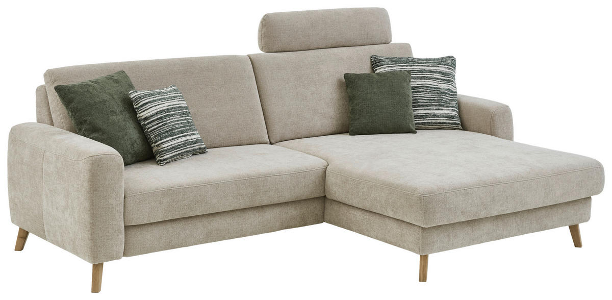 ECKSOFA  Chenille Beige  - Beige, Design, Holz/Textil (222/167cm) - Beldomo Comfort