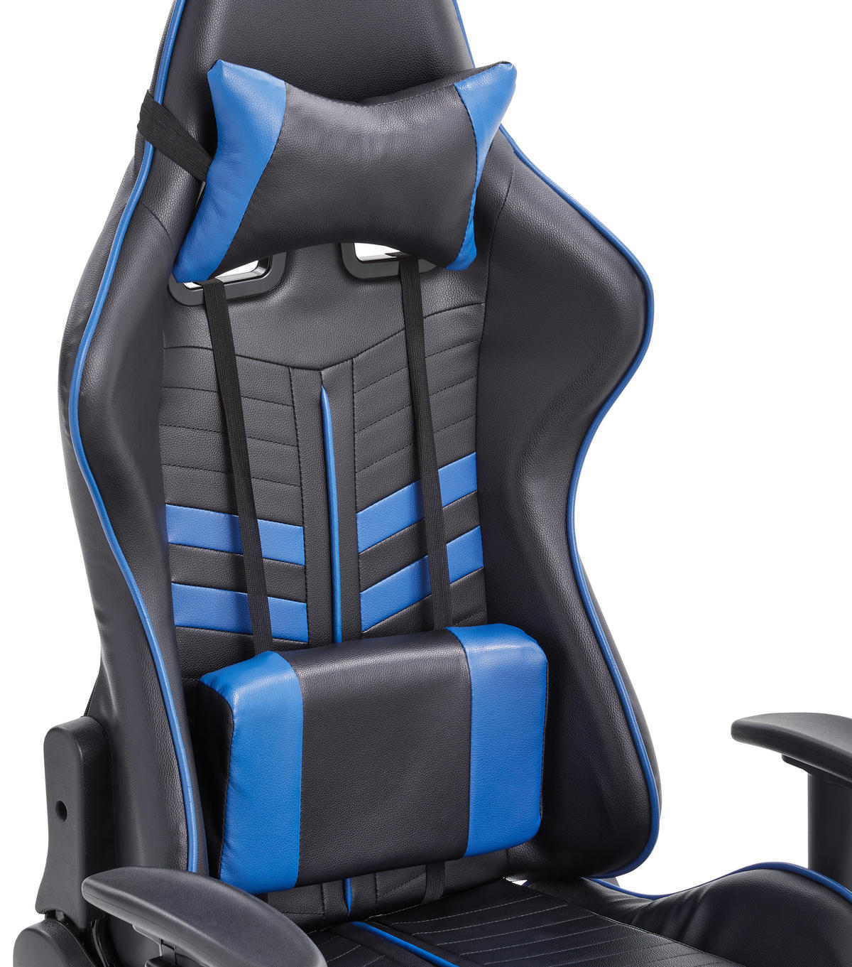 GAMINGSTUHL  in Lederlook Blau, Schwarz  - Blau/Schwarz, Design, Kunststoff/Textil (68,5/128-136/57cm) - Carryhome