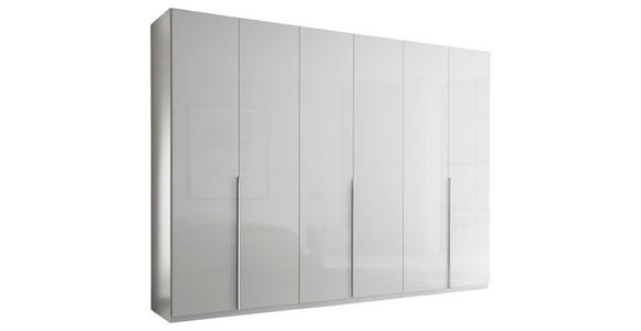DREHTÜRENSCHRANK 302/225/58 cm,  in Weiß, Weiß Hochglanz, 6-türig  - Chromfarben/Weiß Hochglanz, Design, Holzwerkstoff/Metall (302/225/58cm) - Xora