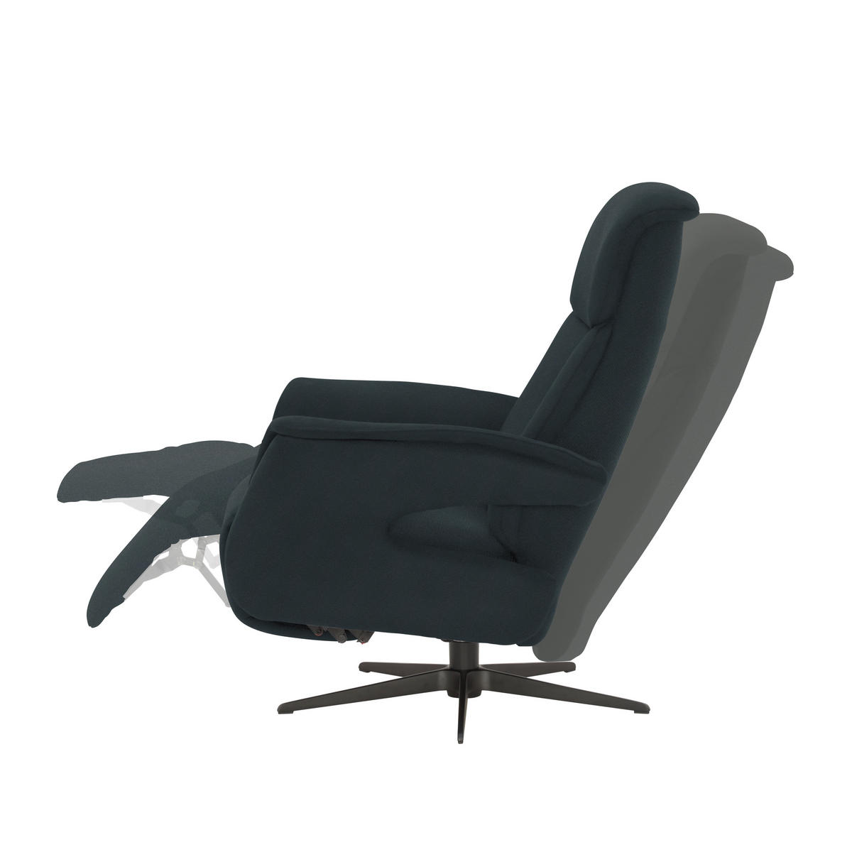 RELAXSESSEL in Textil Anthrazit  - Anthrazit/Schwarz, Design, Textil/Metall (78/101/88cm) - Welnova