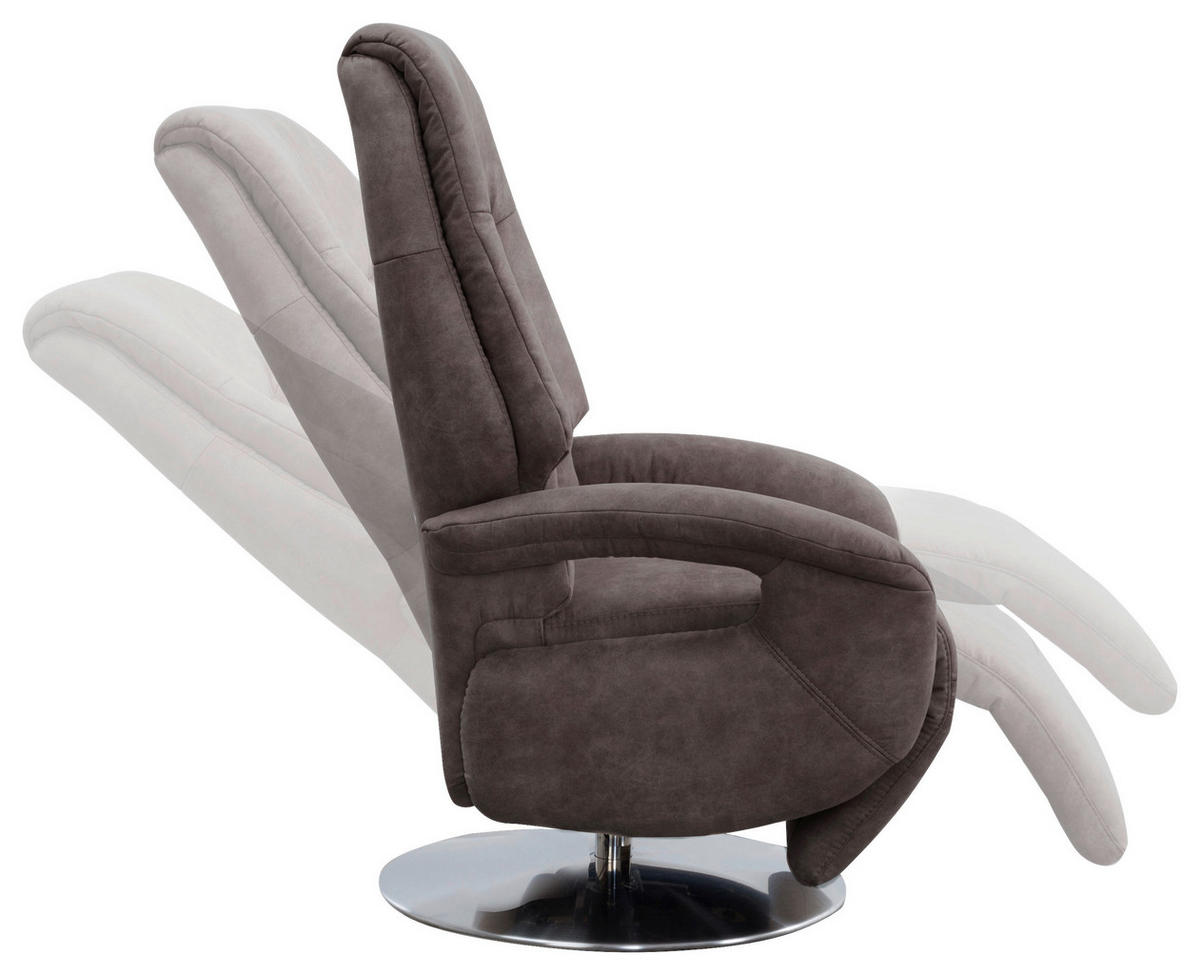 RELAXSESSEL in Textil Anthrazit  - Chromfarben/Anthrazit, Konventionell, Textil/Metall (74/111/77cm) - Sit & More