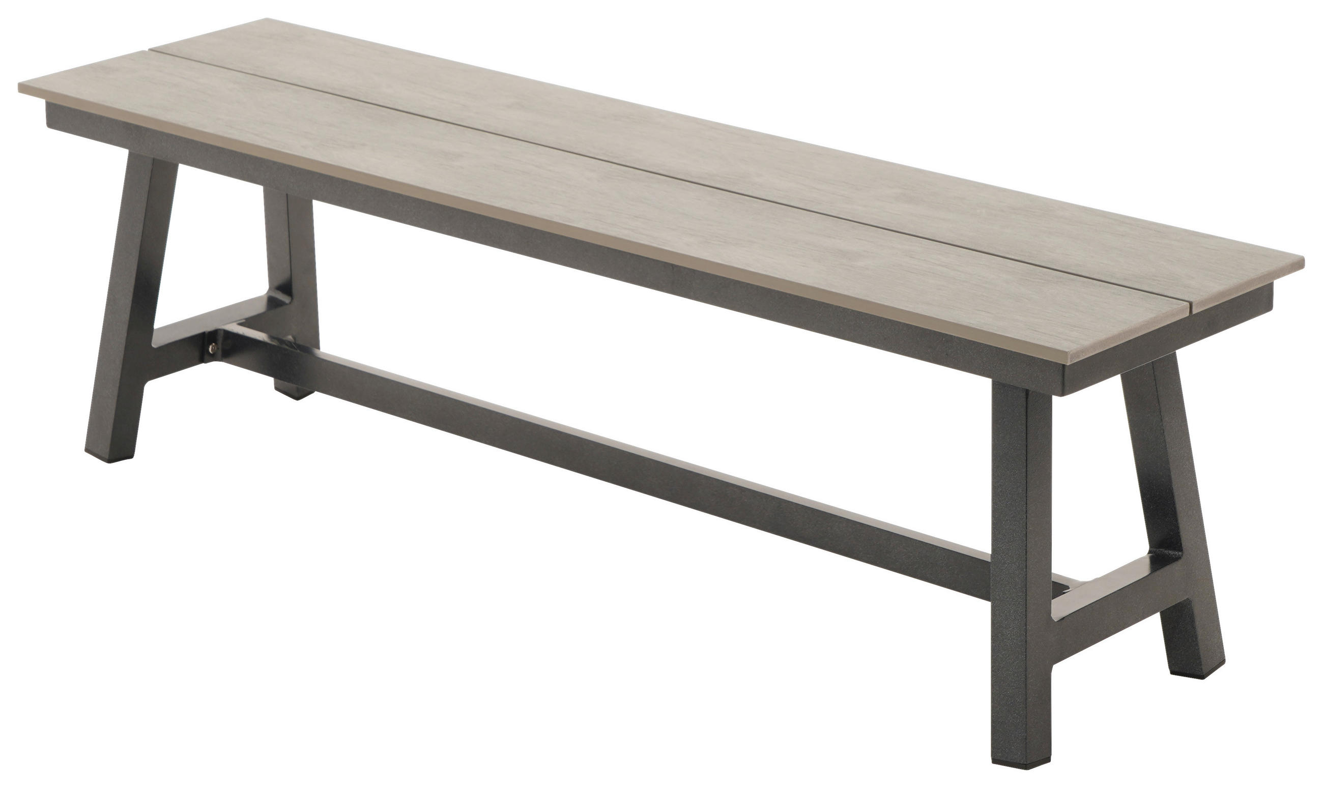 GARTENBANK 140/42/36,5 cm  in Hellgrau, Dunkelgrau  - Dunkelgrau/Hellgrau, Design, Kunststoff/Metall (140/42/36,5cm) - Amatio