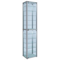 VITRINE Silberfarben  - Silberfarben/Schwarz, Modern, Glas/Holzwerkstoff (50/227/38cm) - MID.YOU