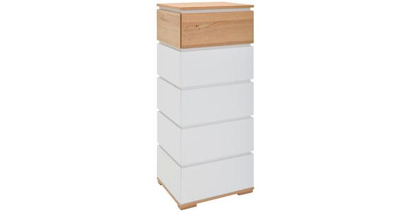 KOMMODE in 50/118/40 cm - Eichefarben/Weiß, KONVENTIONELL, Holz/Holzwerkstoff (50/118/40cm) - Novel