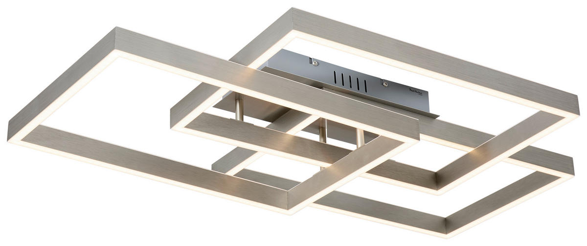 LED MENNYEZETI LÁMPA - nemesacélszínű, Design, műanyag/fém (82/50/14cm)