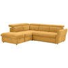 ECKSOFA in Mikrofaser Senfgelb  - Senfgelb/Schwarz, Design, Kunststoff/Textil (224/254cm) - Livetastic