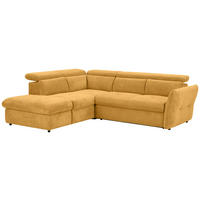 ECKSOFA in Mikrofaser Senfgelb  - Senfgelb/Schwarz, Design, Kunststoff/Textil (224/254cm) - Livetastic