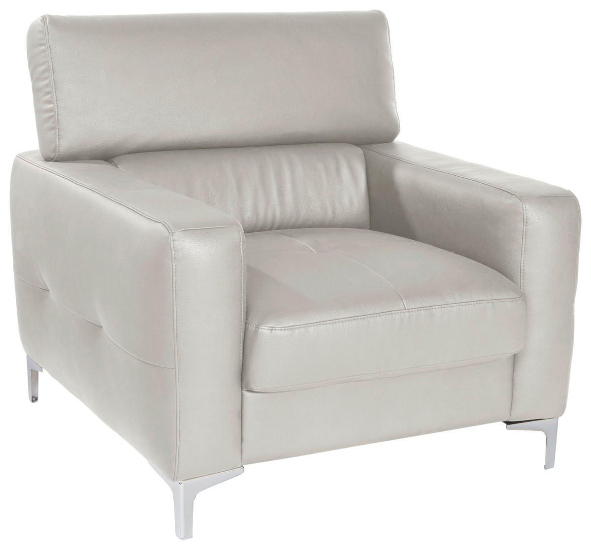 SESSEL in Echtleder Weiß  - Chromfarben/Weiß, Design, Leder/Metall (99/78-92/106cm) - Livetastic