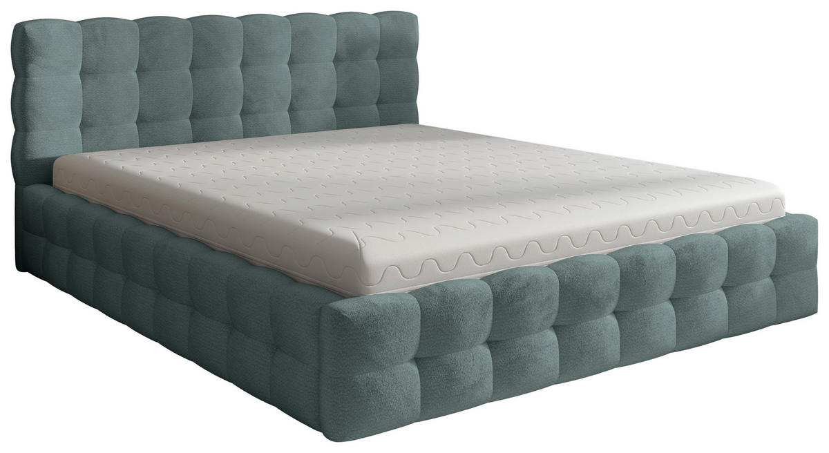 POLSTERBETT 180/200 cm,  in Grau, gepolstertes Kopfteil, Bettkasten,  - Schwarz/Grau, MODERN, Holz/Kunststoff (180/200cm) - Chameo