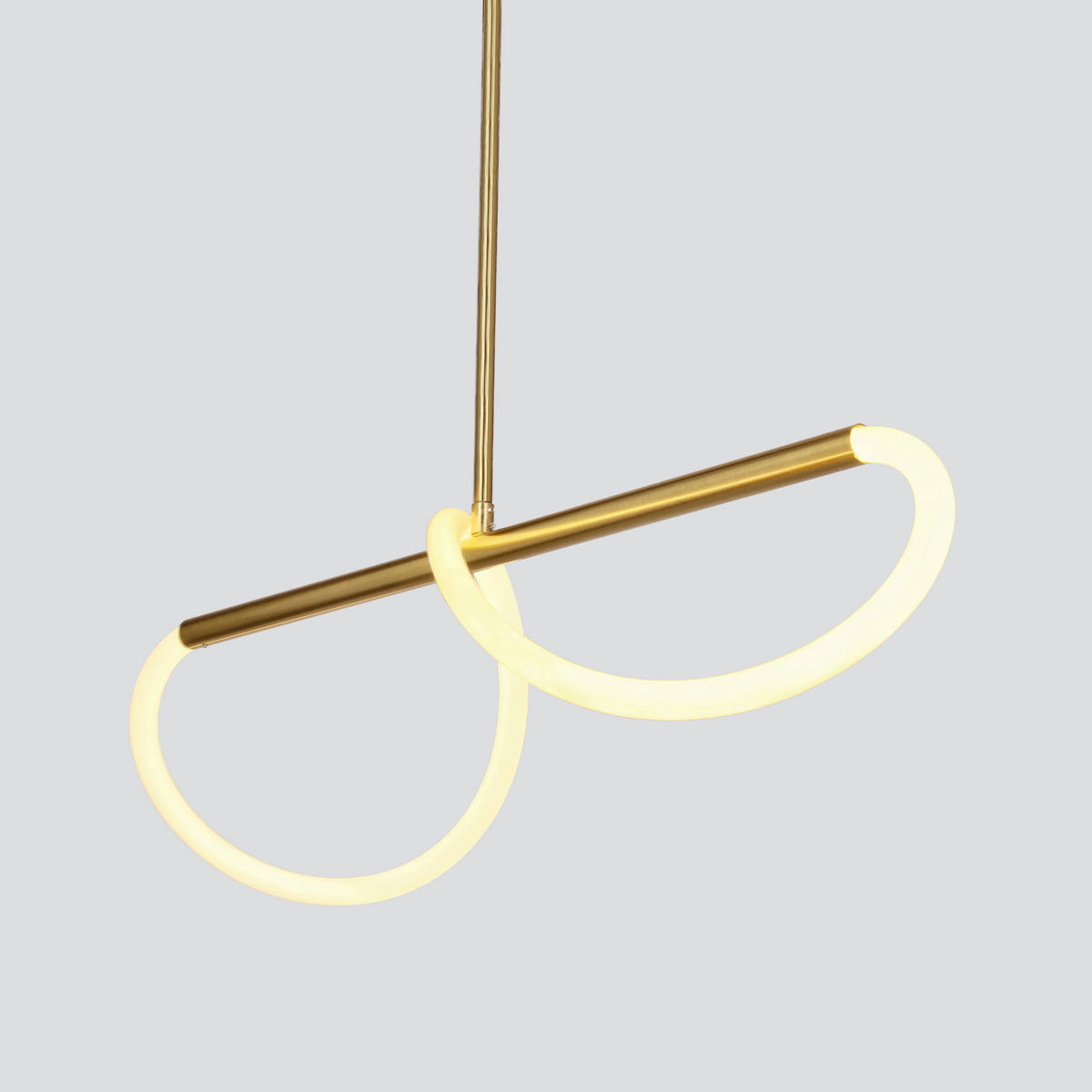 LED-PENDELLEUCHTE 80/15/120 cm  - Goldfarben/Weiß, Design, Kunststoff/Metall (80/15/120cm)