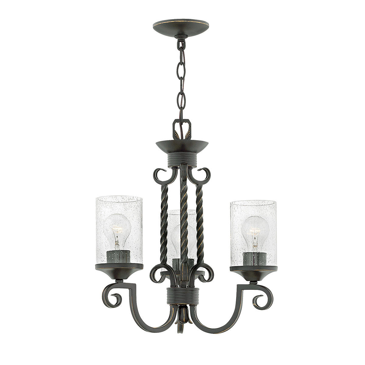 KRONLEUCHTER Casa 42.2/56.5 cm  - Schwarz, Basics, Glas/Metall (42.2/56.5cm) - Elstead Lighting