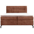BOXSPRINGBETT 180/200 cm,  in Rotbraun, Topper, H3 + H3 = fest  - Rotbraun/Schwarz, Design, Textil/Metall (180/200cm) - Esposa