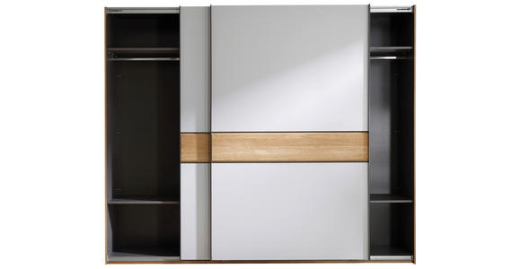 SCHWEBETÜRENSCHRANK  in Eichefarben, Hellgrau  - Eichefarben/Hellgrau, Design, Holz/Holzwerkstoff (270/225,5/60cm) - Xora
