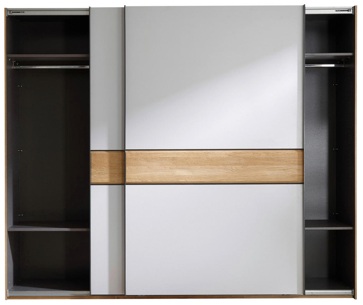 SCHWEBETÜRENSCHRANK  in Eichefarben, Hellgrau  - Eichefarben/Hellgrau, Design, Holz/Holzwerkstoff (270/225,5/60cm) - Xora
