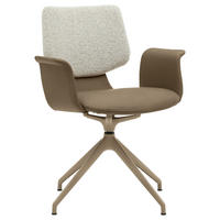 ARMLEHNSTUHL  in Echtleder naturbelassen  - Beige/Graubraun, Design, Leder/Textil (64/87/56,5cm) - Musterring