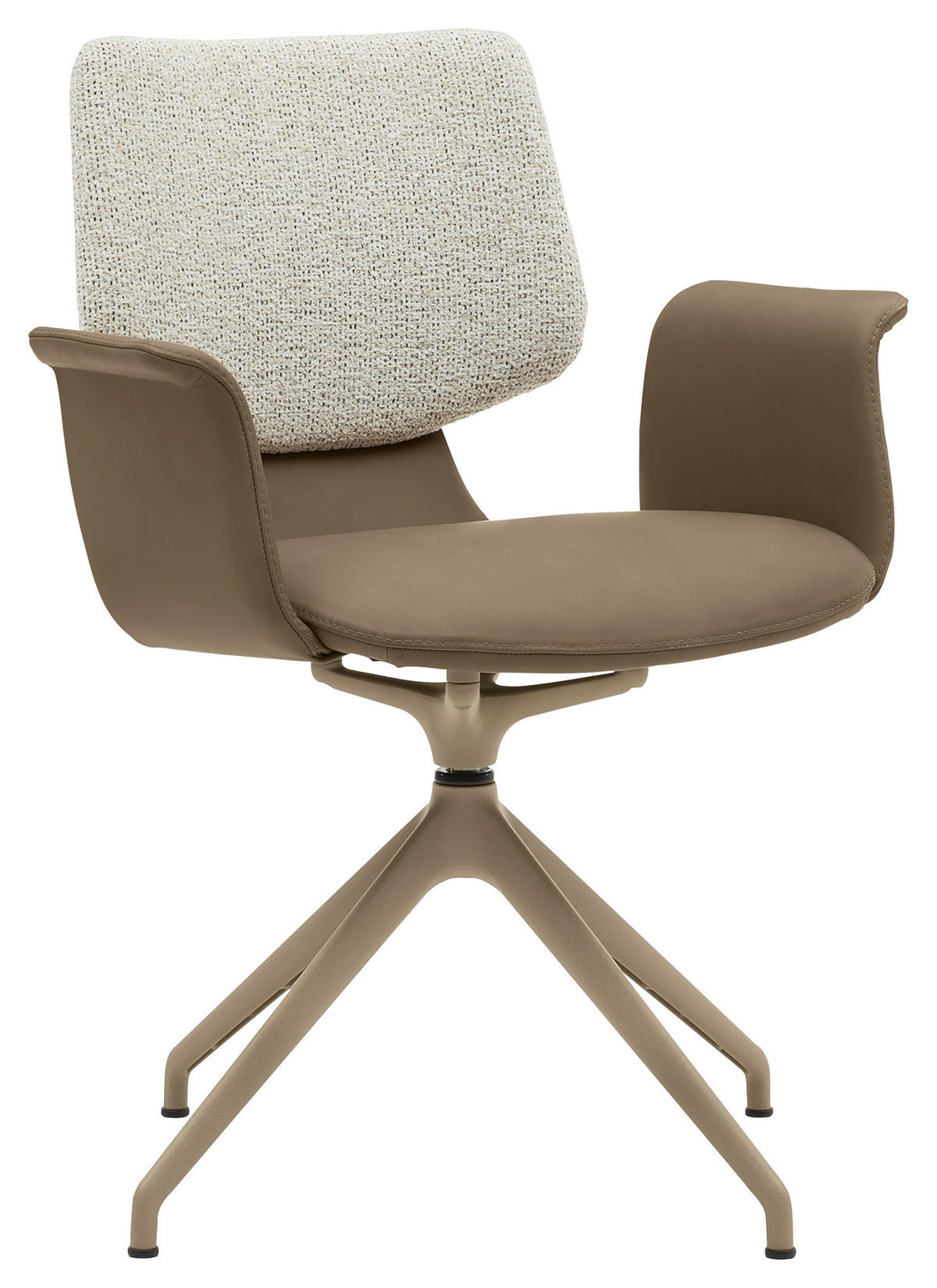 ARMLEHNSTUHL  in Echtleder naturbelassen  - Beige/Graubraun, Design, Leder/Textil (64/87/56,5cm) - Musterring