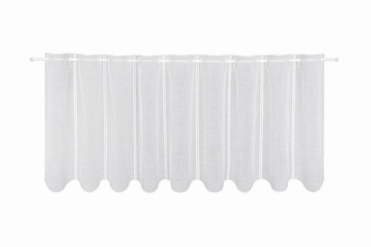 KURZGARDINE  145/45 cm  - Weiß, Basics, Textil (145/45cm)