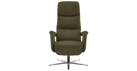 RELAXSESSEL in Leder Grün  - Edelstahlfarben/Grün, Design, Leder/Metall (76/119/86cm) - Dieter Knoll