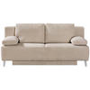 SCHLAFSOFA Cord Creme  - Chromfarben/Creme, Design, Textil/Metall (197/92/88cm) - Novel