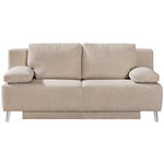 SCHLAFSOFA  in Cord Creme  - Chromfarben/Creme, Design, Textil/Metall (197/92/88cm) - Novel