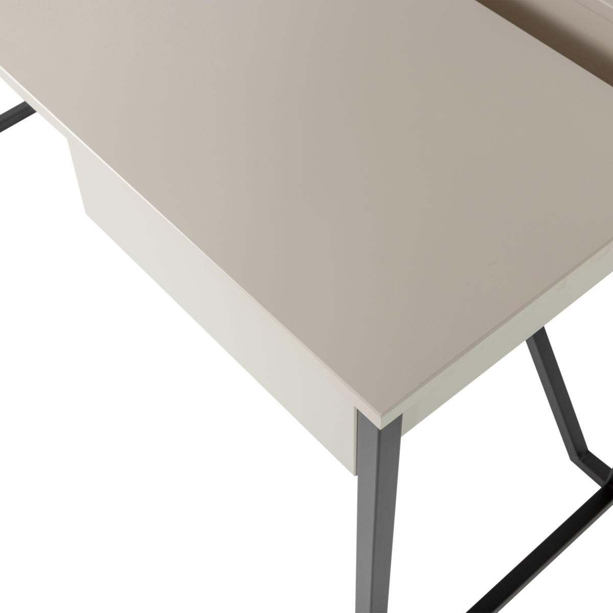 SCHREIBTISCH 126/53/75 cm  in Grau  - Schwarz/Grau, MODERN, Holz/Metall (126/53/75cm) - Livetastic