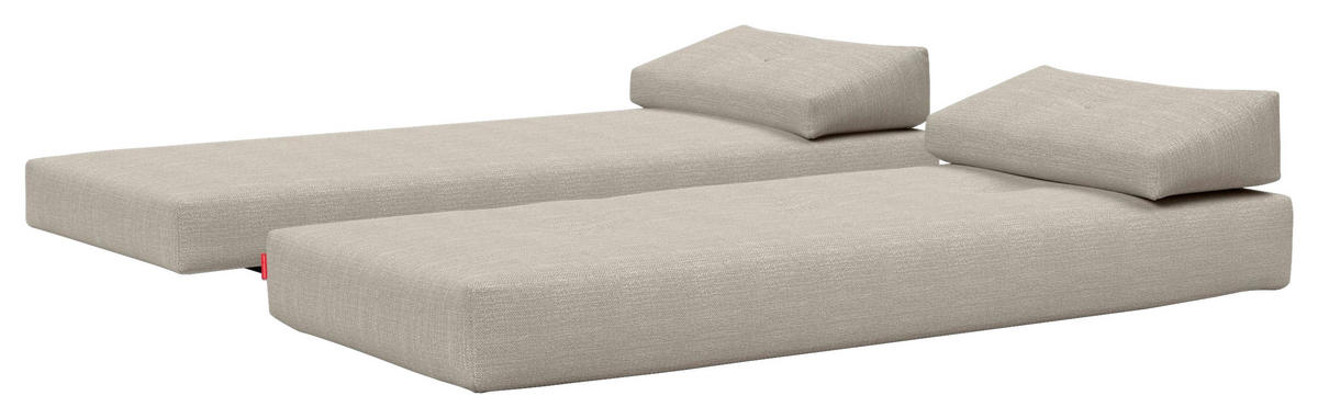 SCHLAFSOFA Flachgewebe Naturfarben  - Schwarz/Naturfarben, Design, Textil/Metall (200/82/84cm) - Innovation