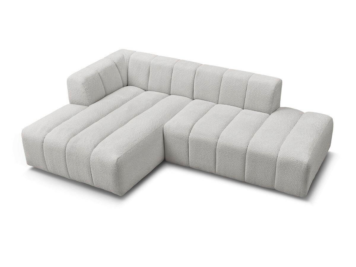 ECKSOFA  ANNECY Hellgrau Bouclé  - Hellgrau/Schwarz, MODERN, Kunststoff/Textil (170/262cm)