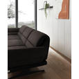 ECKSOFA Dunkelbraun Flachgewebe  - Dunkelbraun/Schwarz, Design, Textil/Metall (176-217/279-327cm) - Dieter Knoll