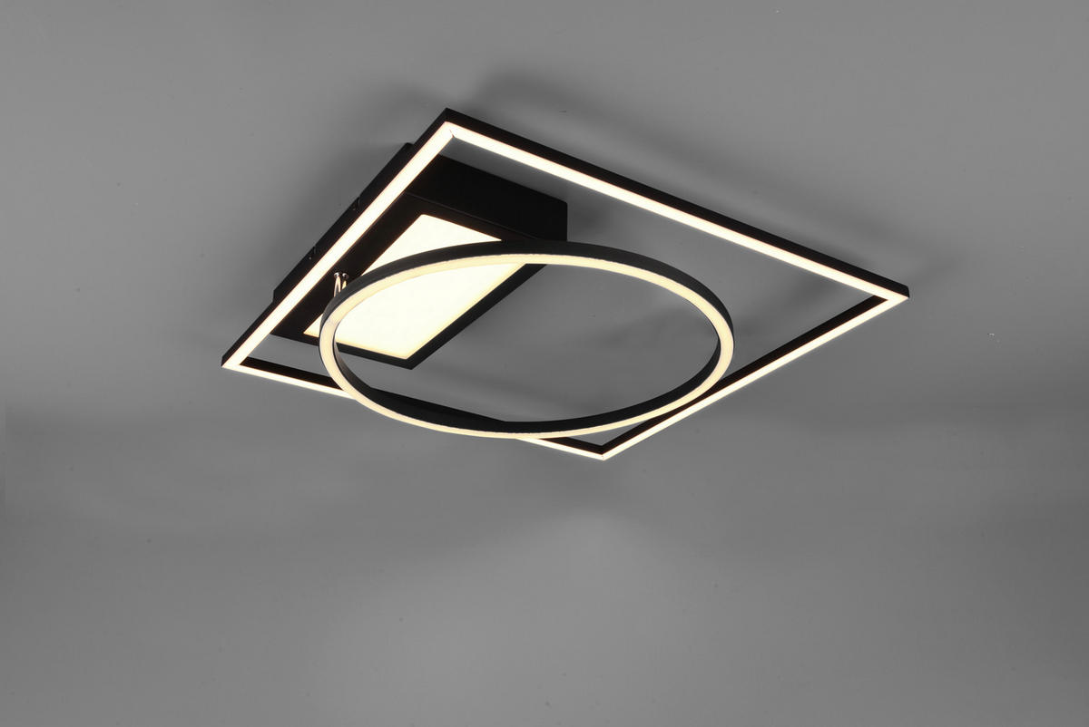 LED PLAFONJERA - crna, Dizajnerski, metal (64,5/9,0/86,5cm)