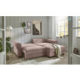 ECKSOFA Rosa Cord  - Schwarz/Rosa, KONVENTIONELL, Kunststoff/Textil (255/185cm) - Hom`in