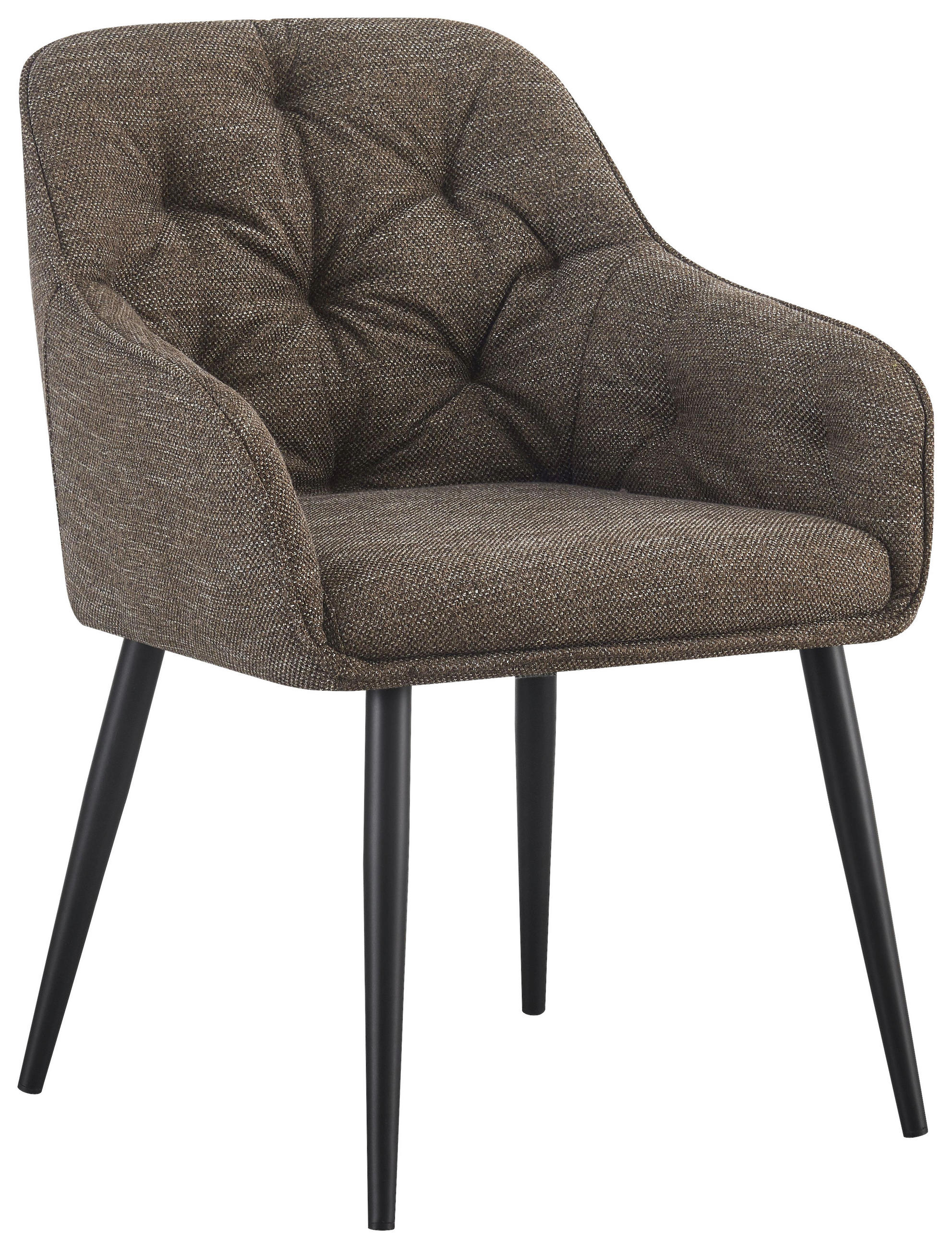 ŽIDLE S PODRUČKAMI, železo, tkaná látka, hnědá, černá - černá/hnědá, Design, kov/textil (56/82/61,5cm) - Novel