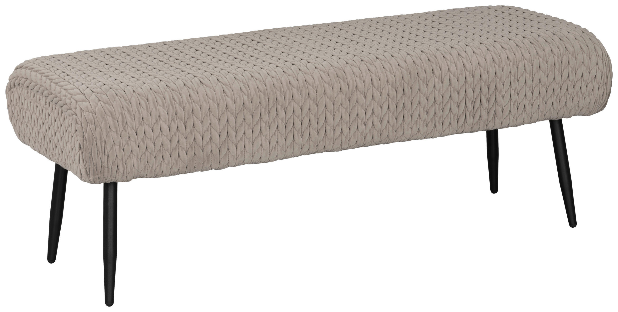 HOCKERBANK in Metall, Textil, Holzwerkstoff Hellbraun  - Hellbraun/Schwarz, Design, Holzwerkstoff/Textil (110/41/43cm) - MID.YOU