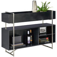 HYLLA i 120/85/35 cm svart, stålfärgad  - stålfärgad/svart, Design, metall/trä (120/85/35cm) - Lomoco